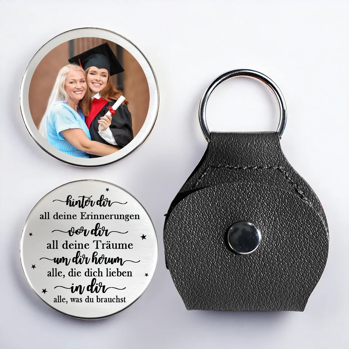 Taschenumarmung mit Foto Geschenk zur Abschlussfeier