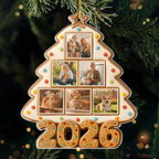 2025-Keks-Foto-Baum Personalisierter Acrylanhänger mit Fotos Geschenk für Familie