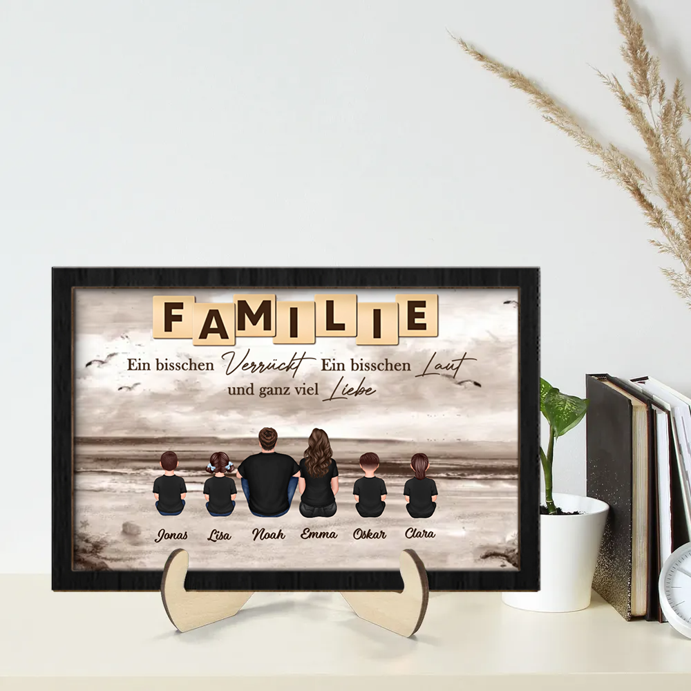 Personalisierter Holzaufsteller mit Familien Geschenk für Papa, Mama, Opa und Oma