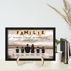 Personalisierter Holzaufsteller mit Familien Geschenk für Papa, Mama, Opa und Oma
