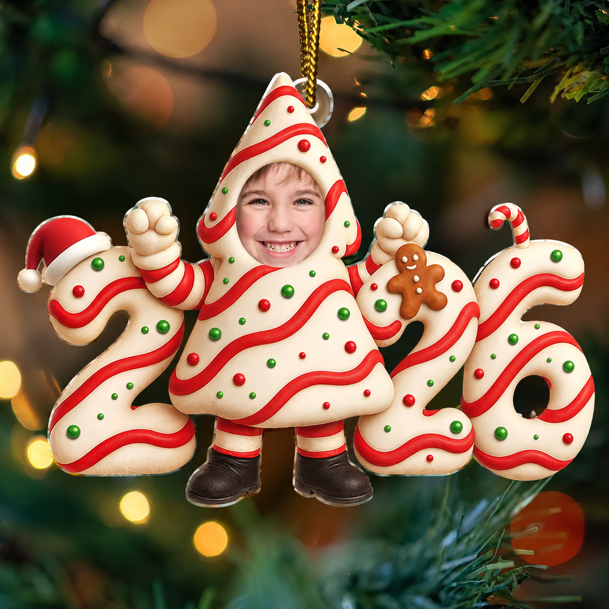 2025 Baby Personalisierter Acrylanhänger mit Foto Weihnachtsgeschenk