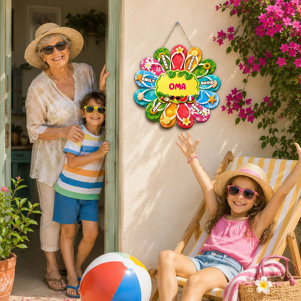 Personalisiertes Holzschild  - Flip-Flop-Dekoanhänger für Oma