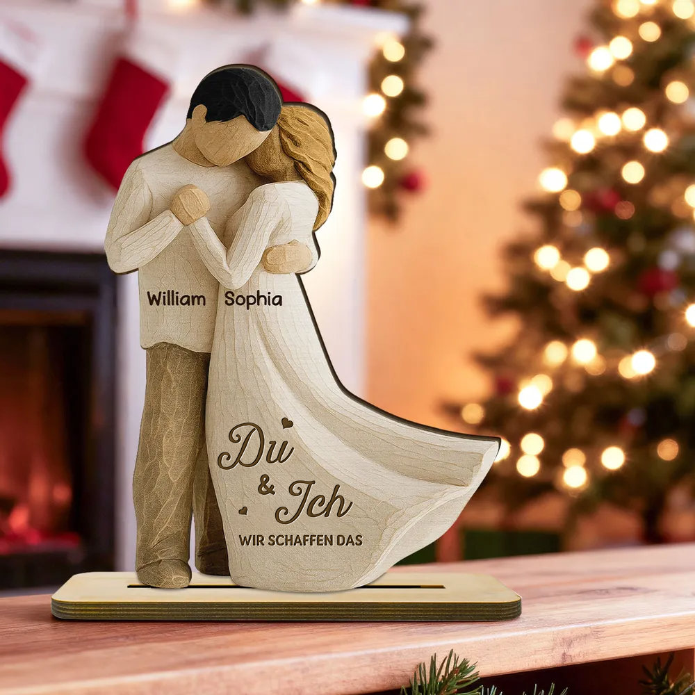 Tanzendes Paar- Personalisierte Holzplakette mit Namen und Text