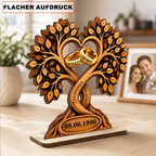 Personalisierter Holzaufsteller zum Jahrestag – Baum- & Ringmotiv mit Namen