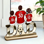 Fußball DAD - Personaliisierte Holztafel Vater und Kinder Geschenke für Papa