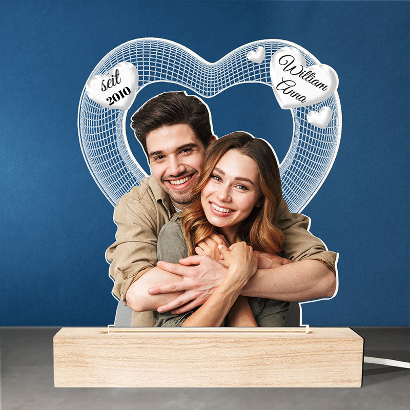 Personalisierte Nachtlicht mit Foto Geschenk für Paar