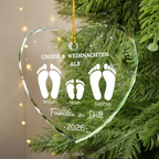 Personalisierter Glas-Weihnachtsanhänger –  Unser 1. Weihnachten als Familie