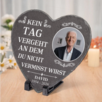 Personalisierte Schieferplakette mit Foto – Trauergeschenk