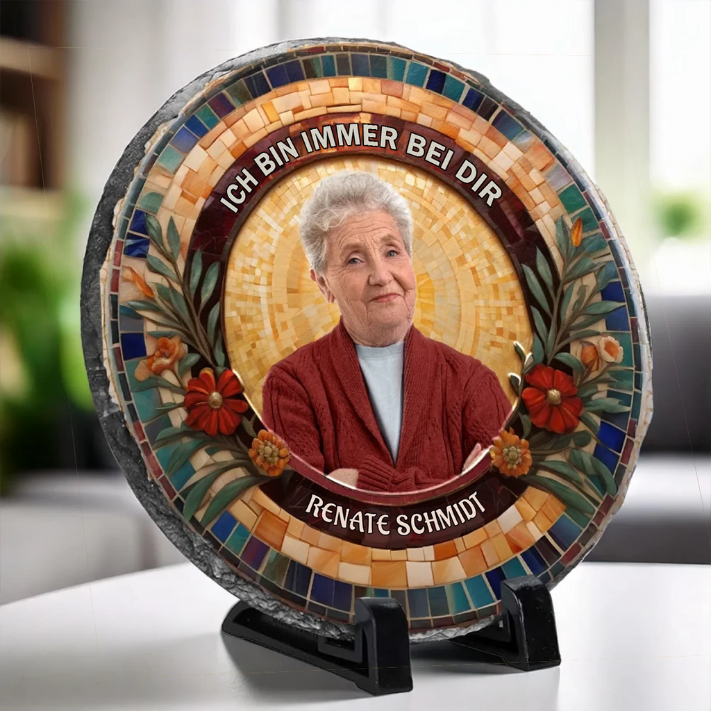 Personalisierte Schieferplatte mit Foto und Name Trauergeschenk Erinnerungsgeschenk