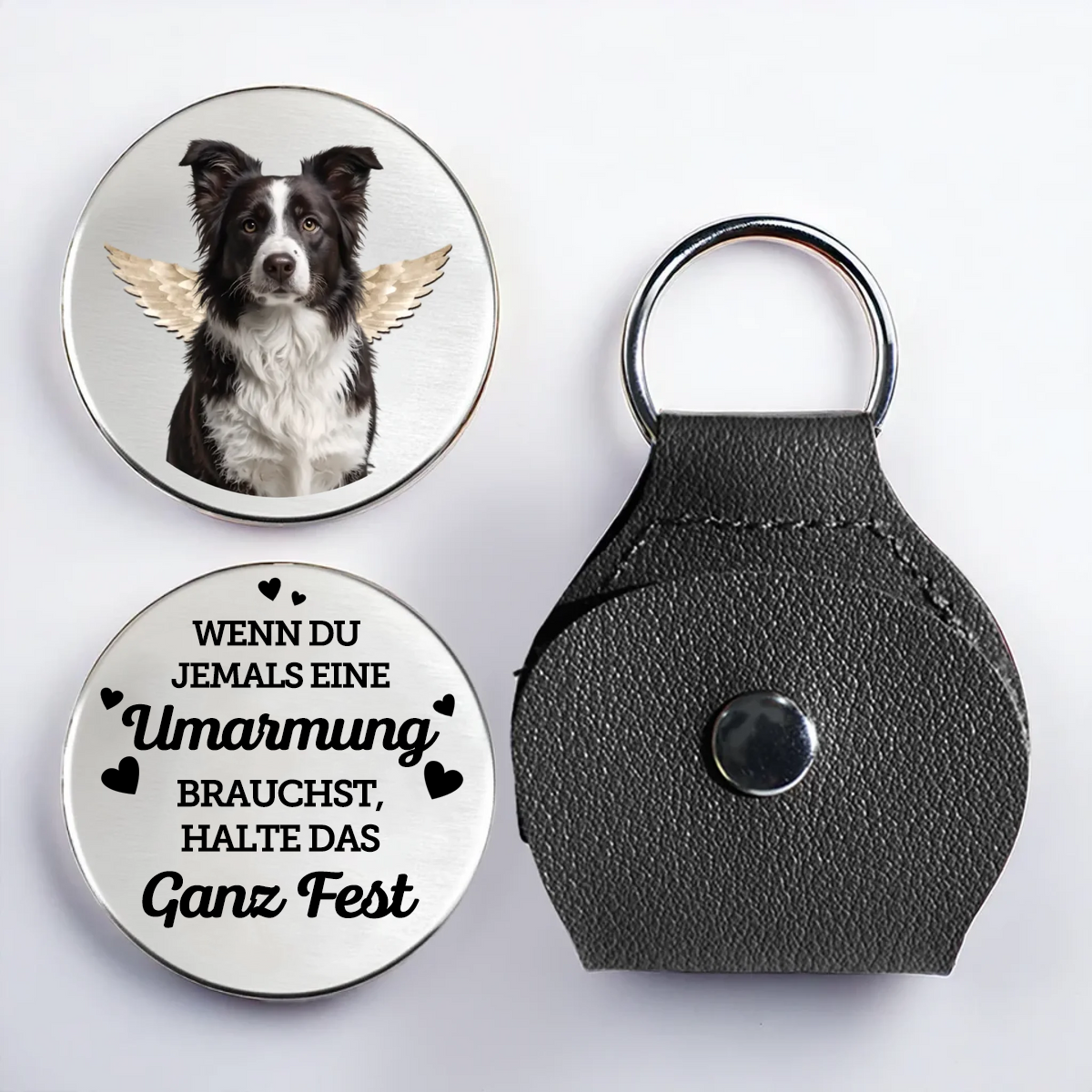 Engelsflügel-Taschenumarmung mit Foto Trauergeschenk