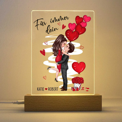 Personalisierte LED-Nachtlicht mit Paar und Ballons