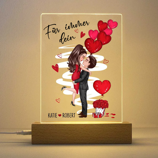 Personalisierte LED-Nachtlicht mit Paar und Ballons