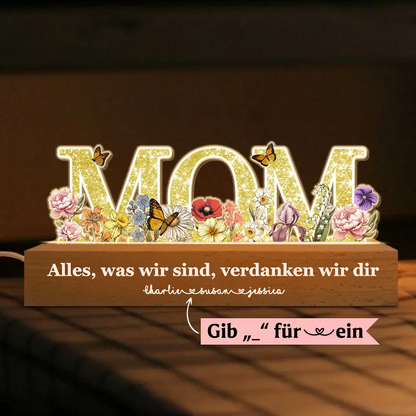 LED Nachtlichter mit MAMA / OMA/ MOM Geschenk für Mutter und Großmutter