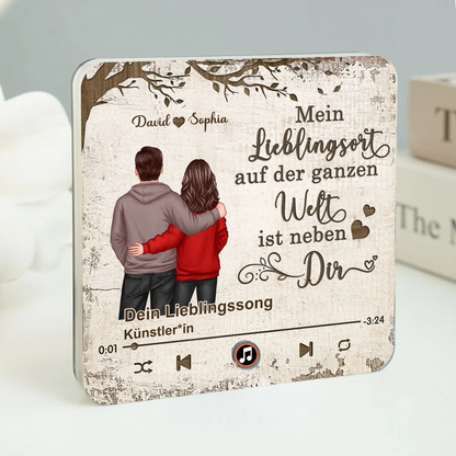 Musik-Kühlschrankmagnet mit 2 Figuren und Spruch Geschenk für Paar/LGBT-Paar