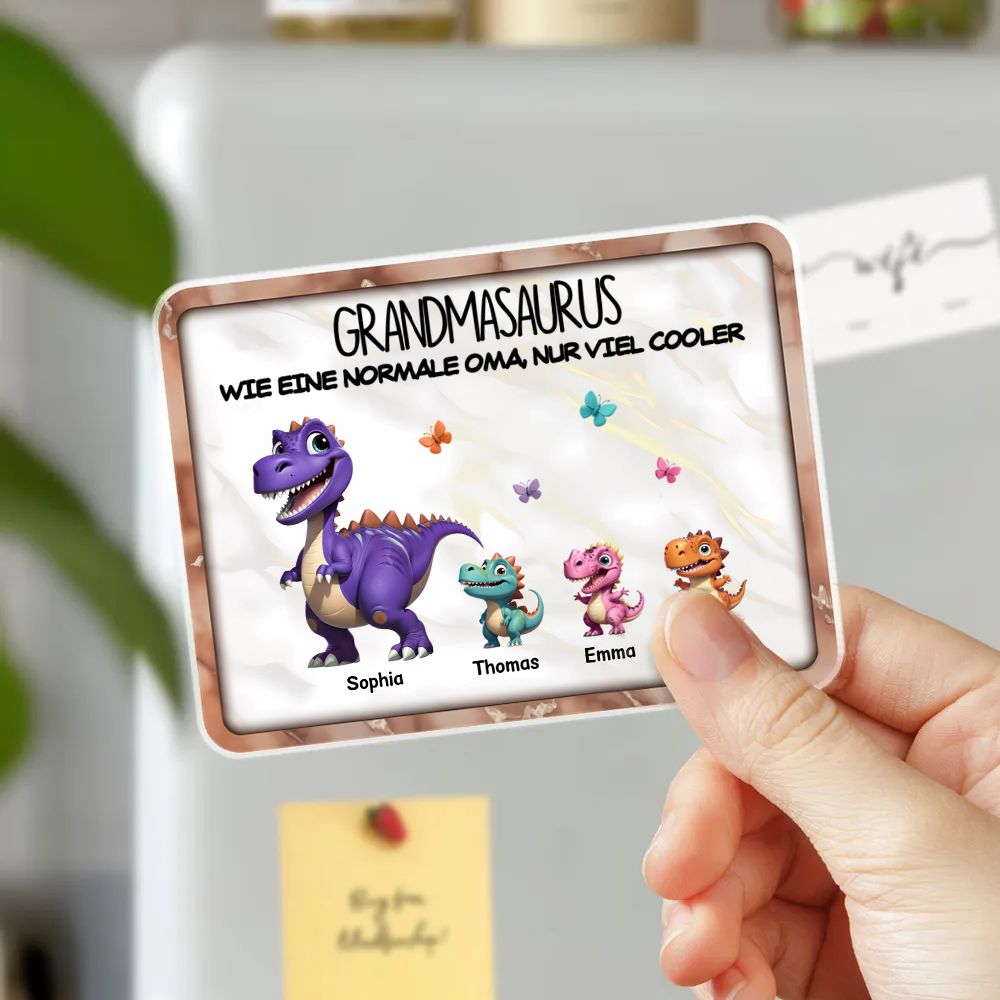 Dinosaurier Mama/Großmutter - Individuelle Acryl-Kühlschrankmagnete