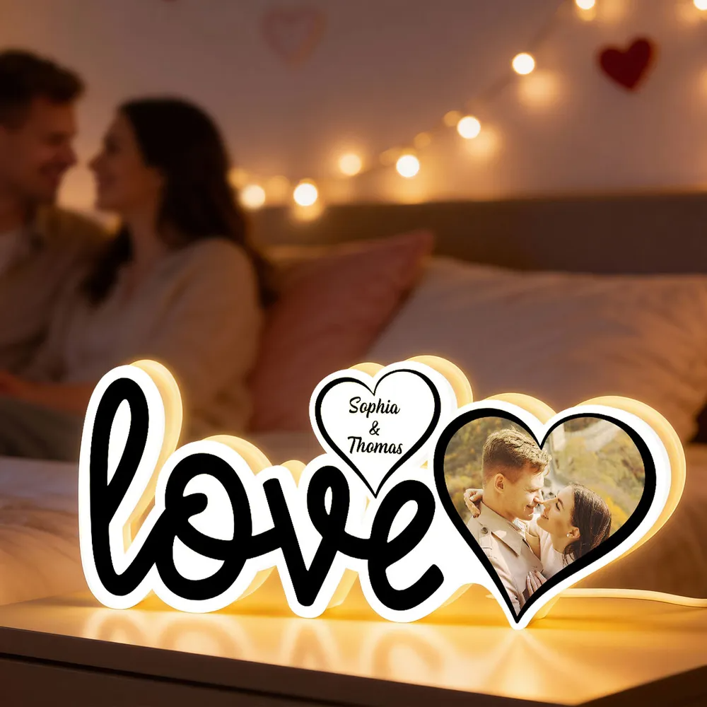 Love-Personalisierte LED-Lichtbox  mit Foto Geschenk für Paar