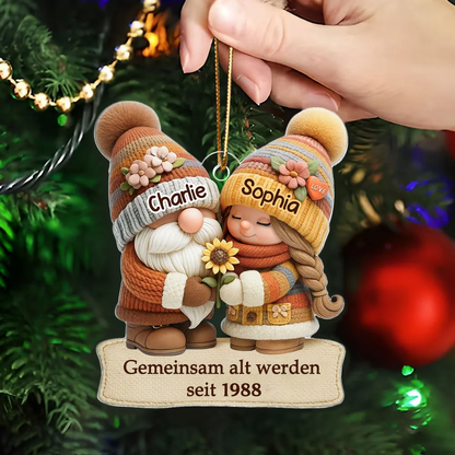 Herbstzwerg - Gemeinsam alt werden - Acrylanhänger mit Namen Geschenk für Paar