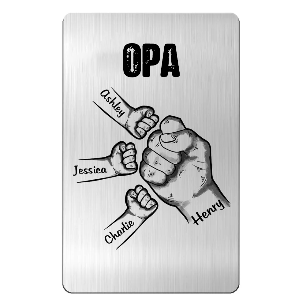 Fausstoß Wallet Card Personalisierte Brieftasche-Karte mit Namen und Text Geschenk für Papa und Opa