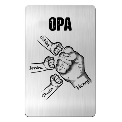 Fausstoß Wallet Card Personalisierte Brieftasche-Karte mit Namen und Text Geschenk für Papa und Opa