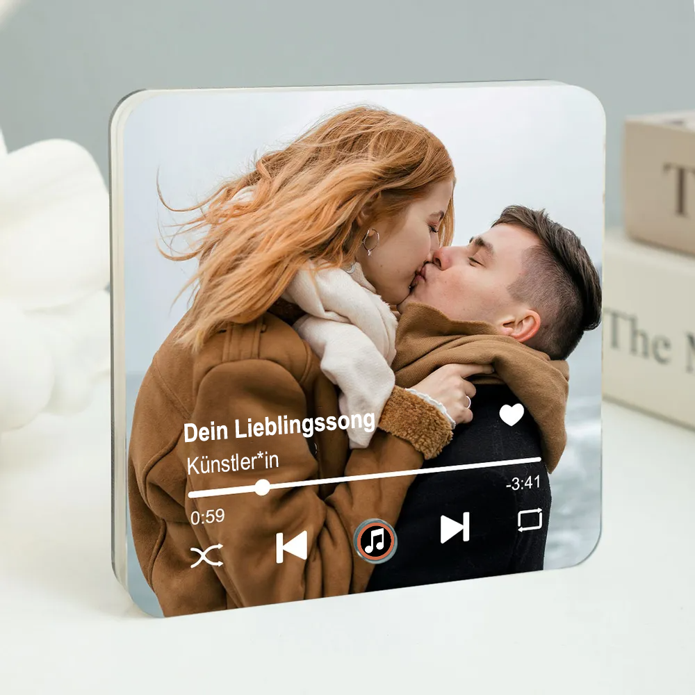 Personalisierter Foto-Musik-Kühlschrankmagnet Geschenk für Paar und Familie