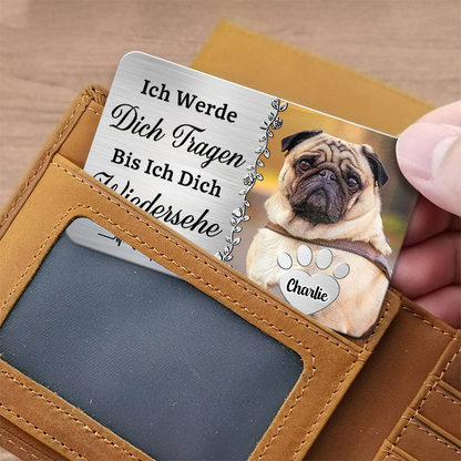 Brieftasche-Karte mit Foto und Text Trauergeschenk für Haustier