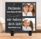 Personalisierte Schieferplatte mit Fotos und Texte Geschenk für Mama, Papa, Oma und Opa
