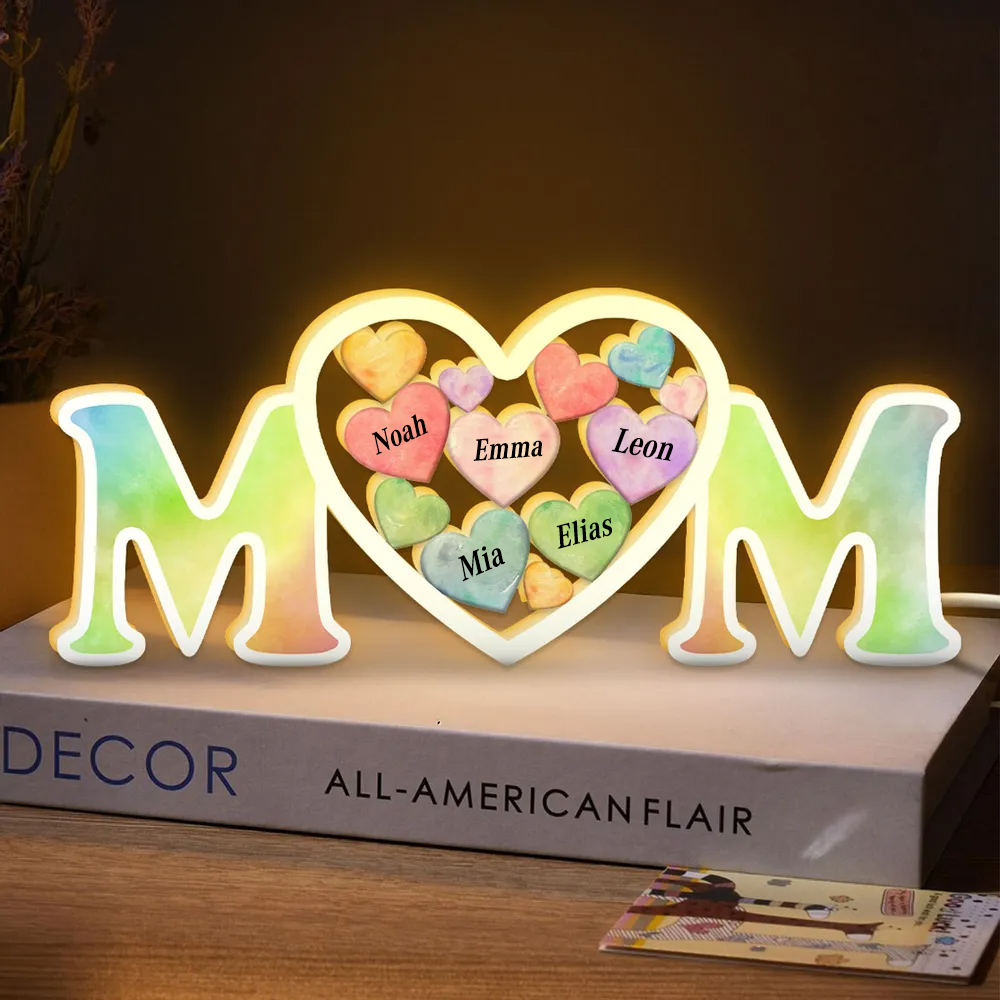 Personalisierte MOM-Lichtbox mit Namen Geschenk für Mama