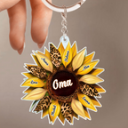 Personalisierter Sonnenblumen-Schlüsselanhänger für Mama und Oma