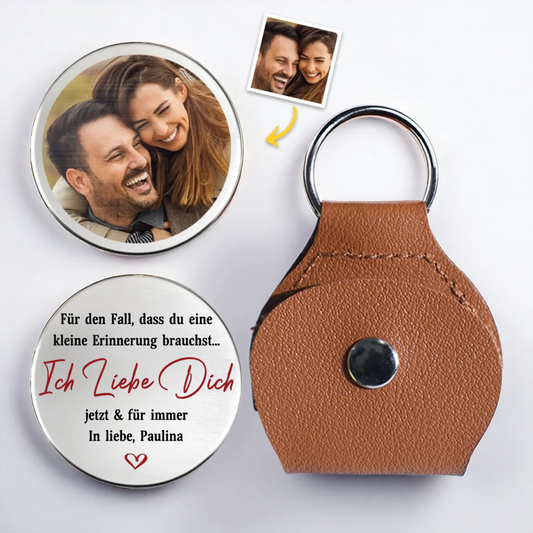 Ich Liebe Dich-Taschenumarmung mit Foto für Paare