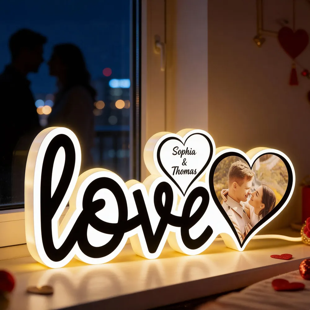 Love-Personalisierte LED-Lichtbox  mit Foto Geschenk für Paar