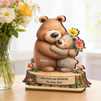 Personalisierter Holzaufsteller mit Bärenmotiv Geschenk für Mama und Oma