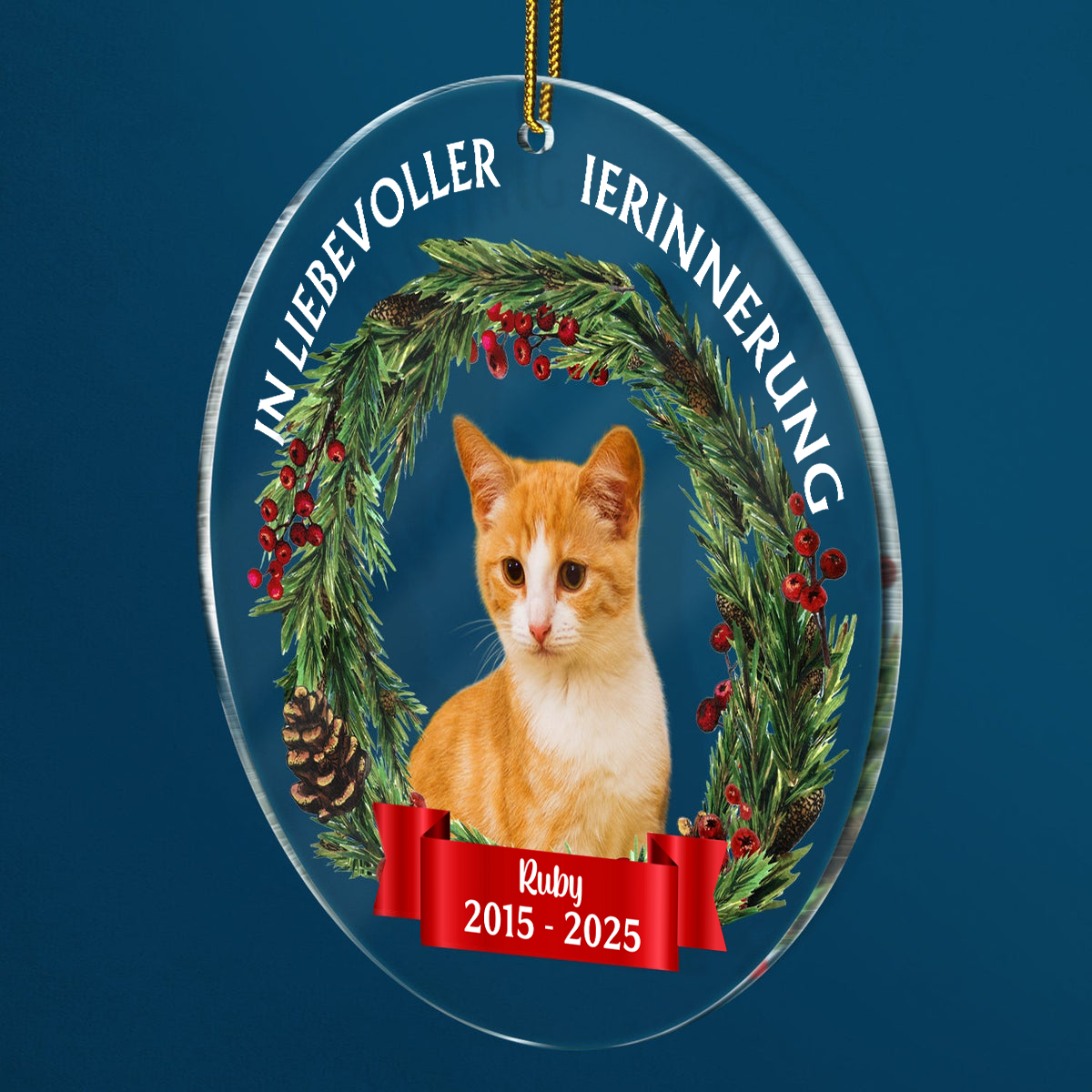 In Liebevoller Erinnerung Personalisierter Acrylanhänger mit Foto Christbaumschmuck zur Trauer