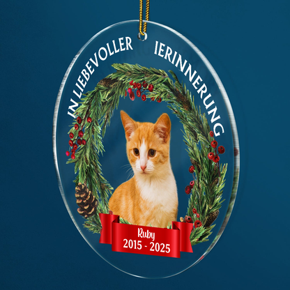 In Liebevoller Erinnerung Personalisierter Acrylanhänger mit Foto Christbaumschmuck zur Trauer