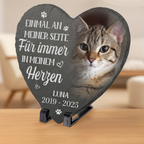 Personalisierte Schieferplatte mit Foto Trauergeschenk für Haustiere