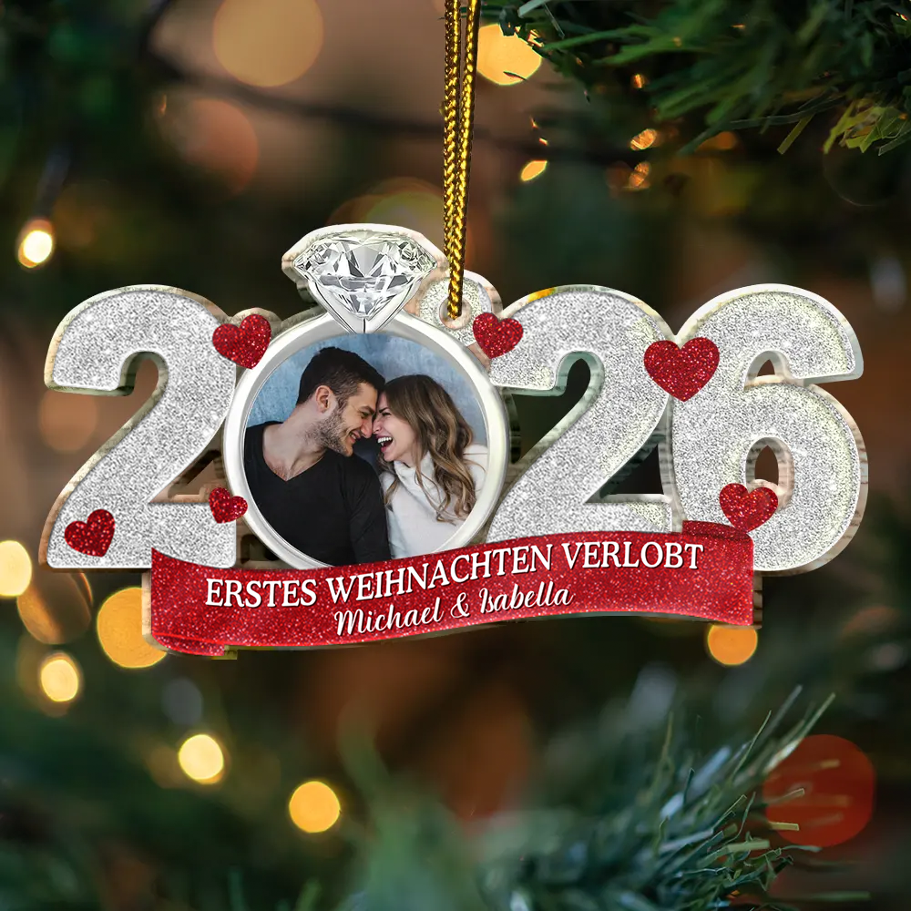 2026 Acrylanhänger mit Foto und Text Geschenk zur Erinnerung an die Hochzeit für Paar