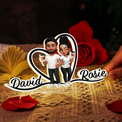 Personalisierte LED-Lichtbox mit Paar und Namen Geschenk für Paar