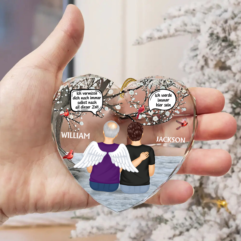 Glasornament in Herzform Christbaumschmuck Geschenk zur Trauer