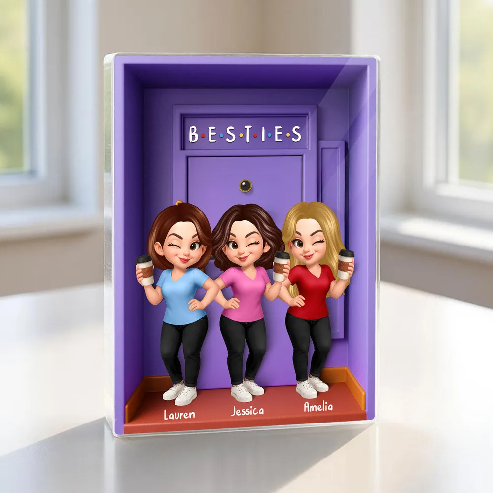 Personalisierter Acrylblock mit 2-6 Frauen Geschenk für Beste Freundinnen und Schwestern