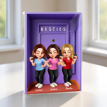 Personalisierter Acrylblock mit 2-6 Frauen Geschenk für Beste Freundinnen und Schwestern