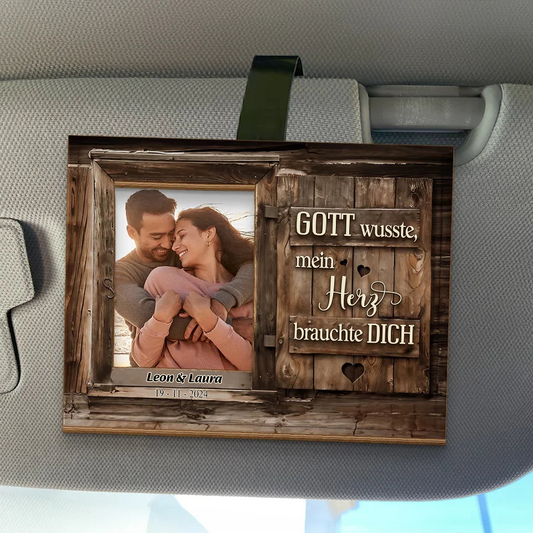 Bilderrahmen-Personalisiertes Sonnenblendenclip mit Foto Geschenk für Paare
