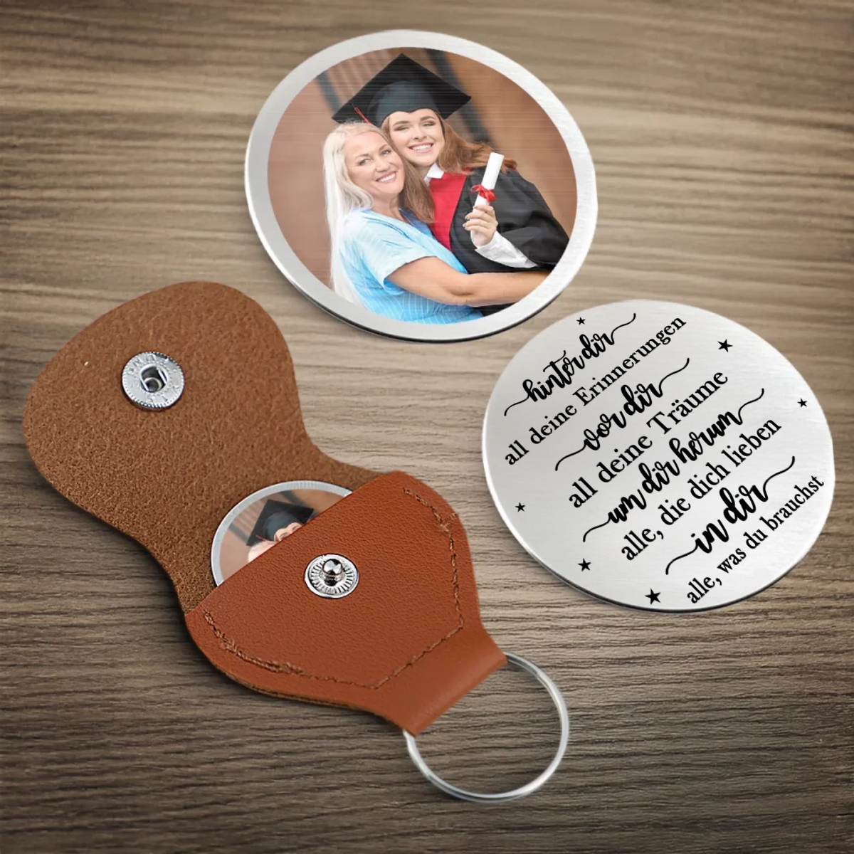 Taschenumarmung mit Foto Geschenk zur Abschlussfeier