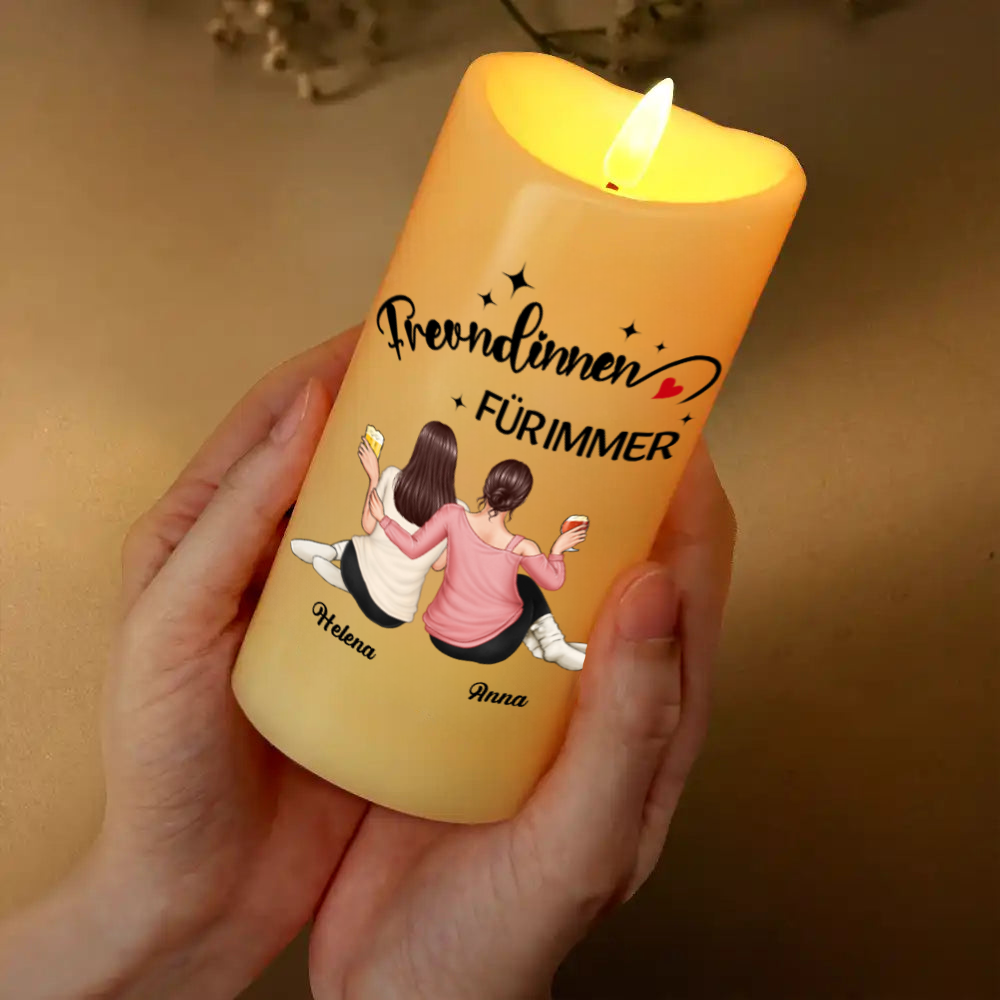 Personalisierte LED-Kerze für Freundinnen und Schwestern