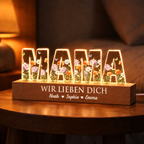 Personalisierte LED-Nachtlicht mit Geburtsblumen – für Oma und Mama