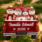 Personalisierter Holz-Weihnachtsanhänger – Schneemann-Motiv mit Namen & Text