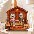 Personalisierter Holzaufsteller – Paar-Motiv & Jahr personalisierbar