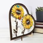 Zuerst...Jetzt... Personalisierter Holzaufsteller mit Sonnenblumen Geschenk für Mama und Oma