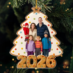 2025-Keks-Foto-Baum Personalisierter Acrylanhänger mit Fotos Geschenk für Familie