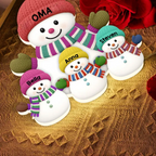 „Weihnachten mit Oma & Opa – Enkelkinder Schneemann Familie“ Personalisierte LED-Lichtbox