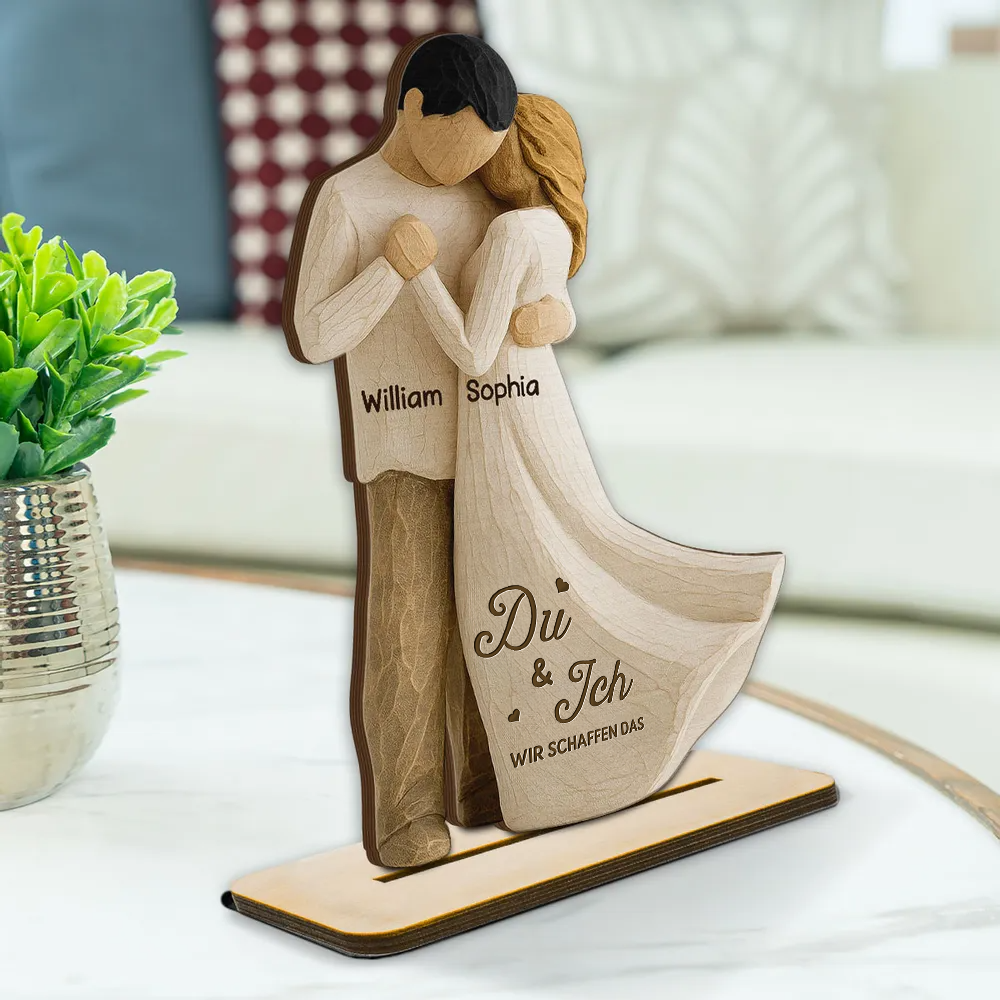 Tanzendes Paar- Personalisierte Holzplakette mit Namen und Text