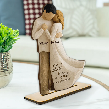 Tanzendes Paar- Personalisierte Holzplakette mit Namen und Text